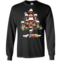 Christmas Is Coming Wine Santa Claus Ugly Christmas Sweater LS Cotton T-Shirt - The White Eagles