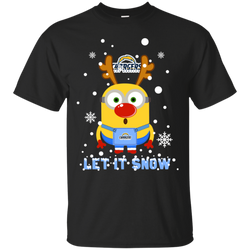 Minion Los Angeles Chargers Ugly Christmas Sweaters Let It Snow Cotton T-Shirt - The White Eagles