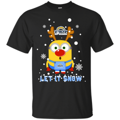 Minion Los Angeles Chargers Ugly Christmas Sweaters Let It Snow Cotton T-Shirt - The White Eagles