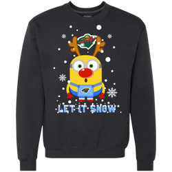 Minion Minnesota Wild Ugly Christmas Sweaters Let It Snow Sweatshirt - The White Eagles