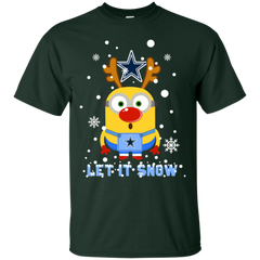 Minion Dallas Cowboys Ugly Christmas Sweaters Let It Snow Cotton T-Shirt - The White Eagles