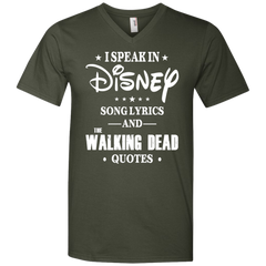 I Speak In Disney Song Lyrics And The Walking Dead Quotes Shirt Men's V-Neck T-Shirt - The White Eagles
