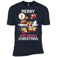 Arizona State Sun Devils Ugly Christmas Sweaters Minions Santa Claus Merry Christmas Men's Sleeve Shirt - The White Eagles