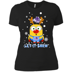 Minion Abilene Christian Wildcats Ugly Christmas Sweaters Let It Snow Ladies' Shirt - The White Eagles