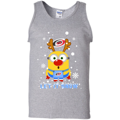 Minion Carolina Hurricanes  Ugly Christmas Sweaters Let It Snow Tank Top - The White Eagles