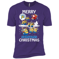 San Jose State Spartans Ugly Christmas Sweaters Minions Santa Claus Merry Christmas Men's Sleeve Shirt - The White Eagles