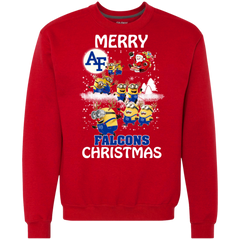 Air Force Falcons T Shirts Minions Santa Claus Merry Christmas Hoodies Sweatshirts Sweatshirt - The White Eagles