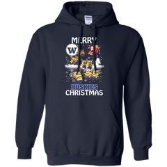 Washington Huskies Ugly Christmas Sweaters Minions Santa Claus Merry Christmas Hoodie - The White Eagles