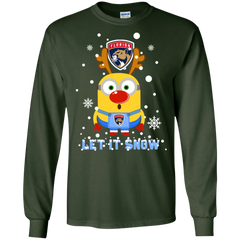 Minion Florida Panthers Ugly Christmas Sweaters Let It Snow LS Cotton T-Shirt - The White Eagles