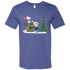 Detroit Lions Snoopy The Peanuts Ugly Christmas Sweater  Super Bowl Men's V-Neck T-Shirt - The White Eagles