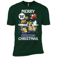 Washington Huskies Ugly Christmas Sweaters Minions Santa Claus Merry Christmas Men's Sleeve Shirt - The White Eagles