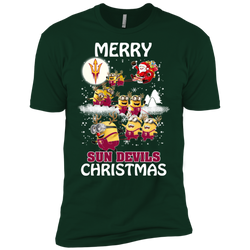 Arizona State Sun Devils T Shirts Minions Santa Claus Merry Christmas Men's Sleeve Shirt - The White Eagles