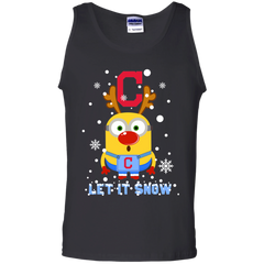 Minion Cleveland Indians  Ugly Christmas Sweaters Let It Snow Tank Top - The White Eagles