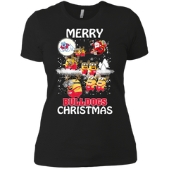 Fresno State Bulldogs Ugly Christmas Sweaters Minions Santa Claus Merry Christmas Ladies' Shirt - The White Eagles