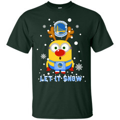 Minion Golden State Warriors Ugly Christmas Sweaters Let It Snow Cotton T-Shirt - The White Eagles