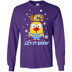 Minion Chattanooga Mocs Ugly Christmas Sweaters Let It Snow LS Cotton T-Shirt - The White Eagles