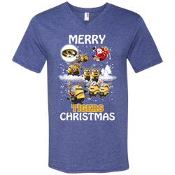 Missouri Tigers Ugly Christmas Sweaters Minions Santa Claus Merry Christmas Men's V-Neck T-Shirt - The White Eagles