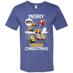 Missouri Tigers Ugly Christmas Sweaters Minions Santa Claus Merry Christmas Men's V-Neck T-Shirt - The White Eagles