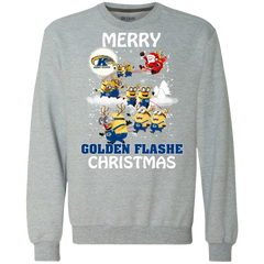 Kent State Golden Flashes Ugly Christmas Sweaters Minions Santa Claus Merry Christmas Sweatshirt - The White Eagles