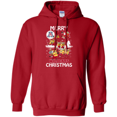 Arizona Wildcats Ugly Christmas Sweaters Minions Santa Claus Merry Christmas Hoodie - The White Eagles