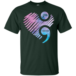 You Matter Don't Let Your Story End Semicolon Shirt Cotton T-Shirt - The White Eagles