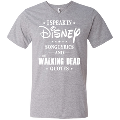I Speak In Disney Song Lyrics And The Walking Dead Quotes Shirt Men's V-Neck T-Shirt - The White Eagles