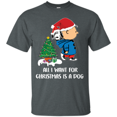 All I Want For Christmas Is A Dog Snoopy Charlie Brown The Peanuts Movie Cotton T-Shirt - The White Eagles