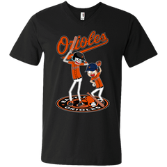 Baltimore Orioles Baseball Rick And Morty Men's V-Neck T-Shirt - The White Eagles