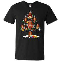 Christmas Is Coming Football Santa Claus Ugly Christmas Sweater Men's V-Neck T-Shirt - The White Eagles