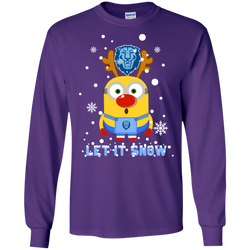 Minion Columbia Lions Ugly Christmas Sweaters Let It Snow LS Cotton T-Shirt - The White Eagles