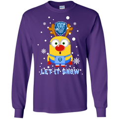Minion Columbia Lions Ugly Christmas Sweaters Let It Snow LS Cotton T-Shirt - The White Eagles
