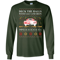 Deck The Halls With Salt And Iron Ugly Christmas Sweater LS Cotton T-Shirt - The White Eagles