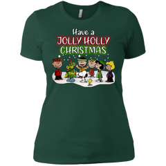 Have A Jolly Holly Christmas The Peanuts Movie Snoopy Charlie Brown Woodstock Ladies' Shirt - The White Eagles
