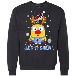 Minion Arizona Coyotes Ugly Christmas Sweaters Let It Snow Sweatshirt - The White Eagles
