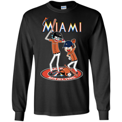 Miami Marlins Baseball Rick And Morty LS Cotton T-Shirt - The White Eagles