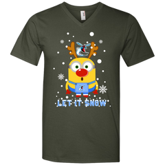 Minion Delaware State Hornets Ugly Christmas Sweaters Let It Snow Men's V-Neck T-Shirt - The White Eagles