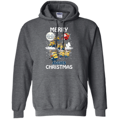 Utah State Aggies Ugly Christmas Sweaters Minions Santa Claus Merry Christmas Hoodie - The White Eagles