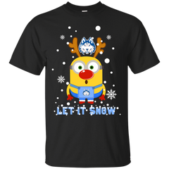Minion Houston Baptist Huskies Ugly Christmas Sweaters Let It Snow Cotton T-Shirt - The White Eagles