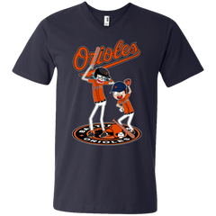 Baltimore Orioles Baseball Rick And Morty Men's V-Neck T-Shirt - The White Eagles