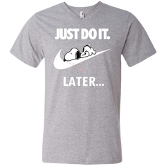 Just Do It The Peanuts Movie Snoopy Nike Logo Men's V-Neck T-Shirt - The White Eagles