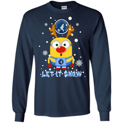 Minion Minnesota Timberwolves Ugly Christmas Sweaters Let It Snow LS Cotton T-Shirt - The White Eagles
