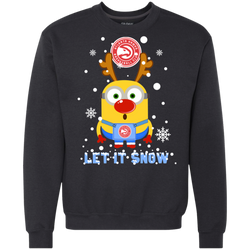 Minion Atlanta Hawks Ugly Christmas Sweaters Let It Snow Sweatshirt - The White Eagles