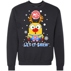 Minion Atlanta Hawks Ugly Christmas Sweaters Let It Snow Sweatshirt - The White Eagles