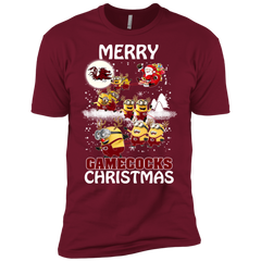 South Carolina Gamecocks Ugly Christmas Sweaters Minions Santa Claus Men's Sleeve Shirt - The White Eagles