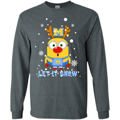Minion Mcneese State Cowboys Ugly Christmas Sweaters Let It Snow LS Cotton T-Shirt - The White Eagles