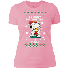 All I Want For Christmas Is Books Snoopy The Peanuts Movie Ladies' Shirt - The White Eagles
