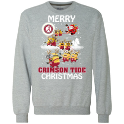 Alabama Crimson Tide T Shirts Minions Santa Claus Merry Christmas Sweatshirt - The White Eagles