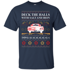 Deck The Halls With Salt And Iron Ugly Christmas Sweater Cotton T-Shirt - The White Eagles