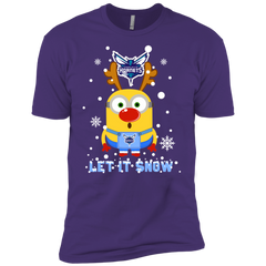 Minion Charlotte Hornets Ugly Christmas Sweaters Let It Snow Men's Sleeve Shirt - The White Eagles