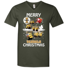 Idaho Vandals Ugly Christmas Sweaters Minions Santa Claus Merry Christmas Men's V-Neck T-Shirt - The White Eagles